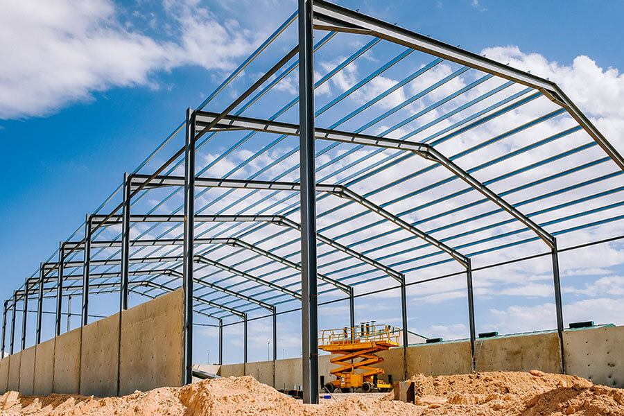 Estructura metálica techo dos aguas